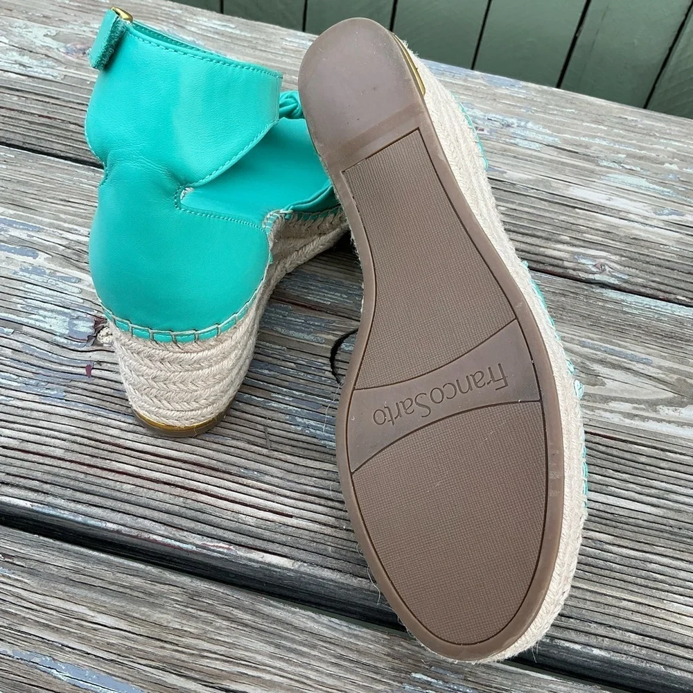 Clementine Ankle Strap Platform Wedge Teal Summer Sandal